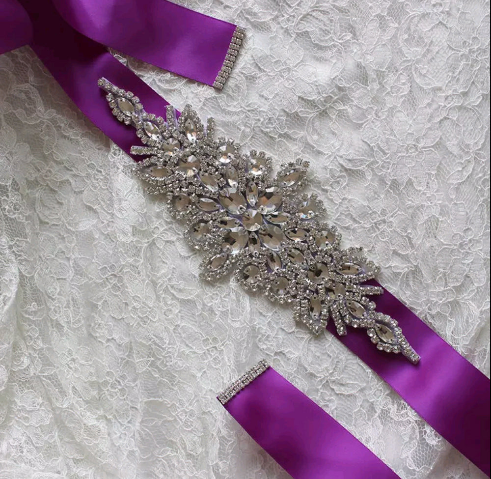 Luxury Rhinestone Wedding Belt