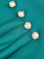 Lantern Sleeve Folds V Neck Button Up Dress